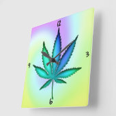 Regenboog Liefde Vierkante Wandklok (Hoek)