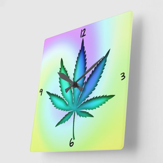 Regenboog Liefde Vierkante Wandklok (Hoek)