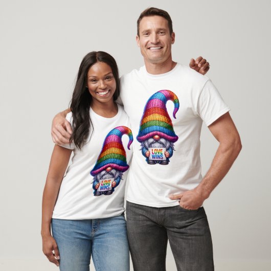 Regenboog Liefde Wint Gnome T-shirt (Unisex)