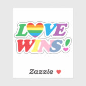 Regenboog Liefde Wint Hart LGBT Sticker (Vel)