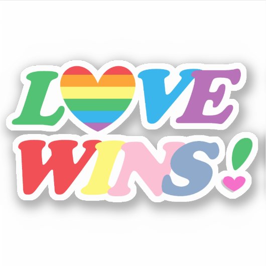 Regenboog Liefde Wint Hart LGBT Sticker (Voorkant)