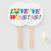 Regenboog Liefde Wint LGBT Handwaaier (Voorkant en achterkant)