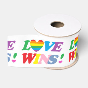 Regenboog Liefde Wint Pride Hart LGBT Grosgrain Lint