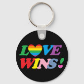 Regenboog Liefde Wint Pride Hart LGBT Sleutelhanger (Voorkant)