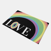 REGENBOOG LIEFDE zwart witte badmat Deurmat (Schuin)