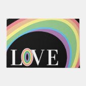 REGENBOOG LIEFDE zwart witte badmat Deurmat (Voorkant)