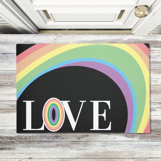 REGENBOOG LIEFDE zwart witte badmat Deurmat