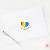 Regenboog Liefdes Hart Ronde Sticker (Envelop)