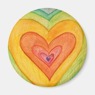 Regenboog Liefdes Harten Inspirerende Koelkastmagn Magneet