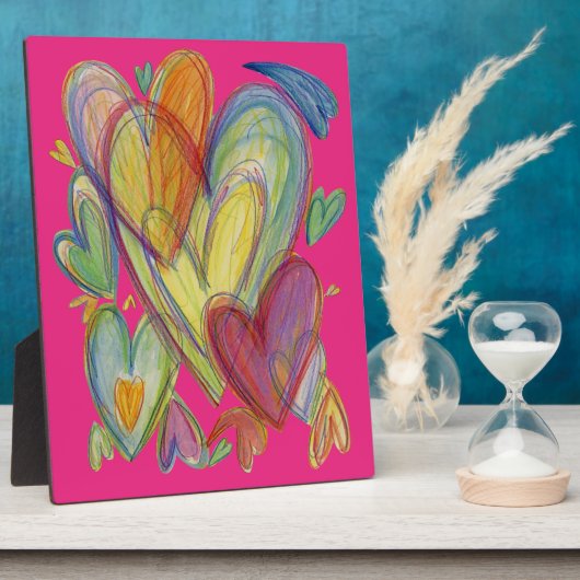 Regenboog Liefdes Hartjes Kunstprint Plaques Fotoplaat (Zijkant)