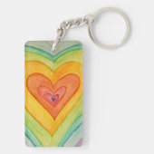 Regenboog Liefdes Hartjes Woord Kunst Aangepaste S Sleutelhanger (achterkant)