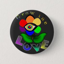 Regenboog Liefdes Oog Bloem  Ronde Button 5,7 Cm