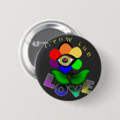 Regenboog Liefdes Oog Bloem Ronde Button 5,7 Cm (Voorkant /achterkant)