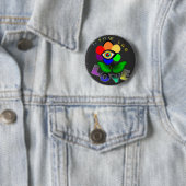 Regenboog Liefdes Oog Bloem Ronde Button 5,7 Cm (In situ)