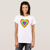  Regenboog Liefdeshart Ontwerp T-shirt (Voorkant volledig)