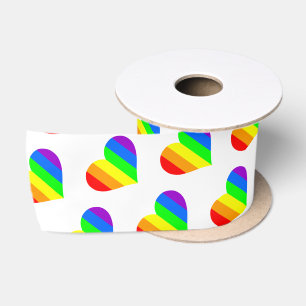 Regenboog Liefdesharten Satijnen Lint