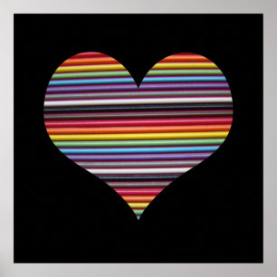 Regenboog Lint Kabel Hart Muur Poster