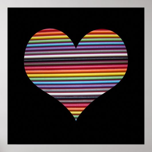 Regenboog Lint Kabel Hart Muur Poster (Voorkant)