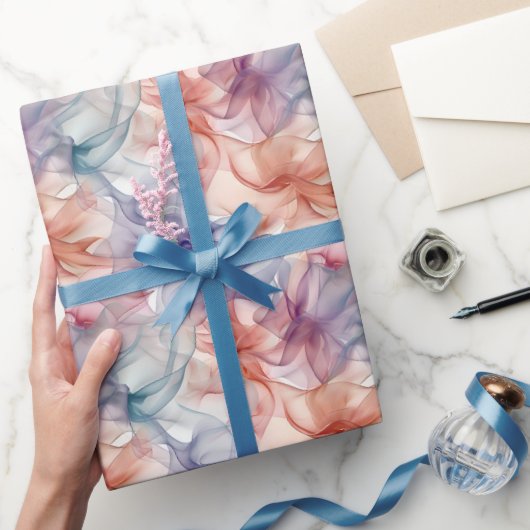 Regenboog linten op wit cadeaupapier (Geschenken)
