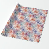 Regenboog linten op wit cadeaupapier (Uitgerold)