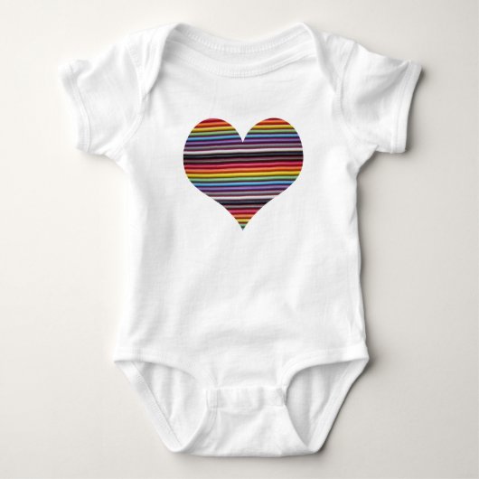 Regenboog lintkabel hart baby kruipset romper (Voorkant)