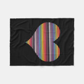 Regenboog lintkabel hart fleece deken (Voorkant (Horizontaal))