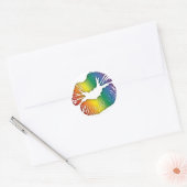 Regenboog Lippen 3 Ronde Sticker (Envelop)