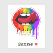 REGENBOOG LIPPEN STICKER (Vel)