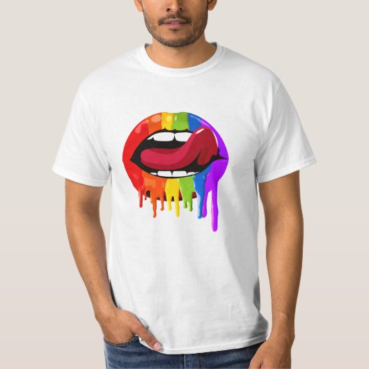 REGENBOOG LIPPEN T-SHIRT (Voorkant)