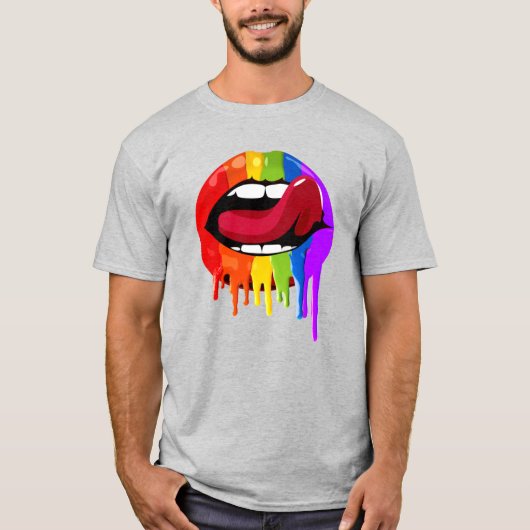 REGENBOOG LIPPEN T-SHIRT (Voorkant)