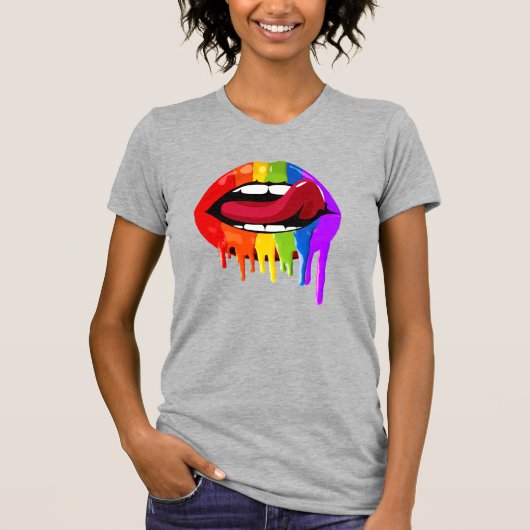 REGENBOOG LIPPEN T-SHIRT (Voorkant)