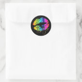 Regenboog Lippen - Tester Ronde Sticker (Tas)