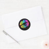 Regenboog Lippen - Tester Ronde Sticker (Envelop)