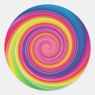 Regenboog Lollypop Kleurrijke werveling Ronde Sticker