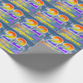 Regenboog Look "22" & "HAPPY BIRTHDAY", Wolken, Lu Cadeaupapier