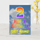 Regenboog Look "2" & "GELUKKIGE VERJAARDAG", Wolke Kaart (Gele Bloem)