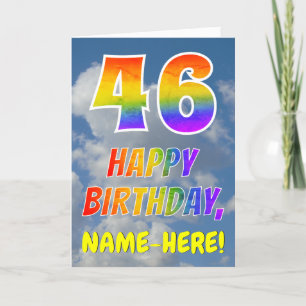 Regenboog Look "46" & "HAPPY BIRTHDAY", Wolken, Lu Kaart