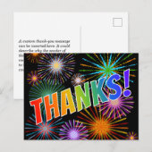 Regenboog Look "DANK JE WEL!", Vuurwerk Geïnspiree Briefkaart (Voorkant / Achterkant)