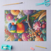 Regenboog Loriket met bloemen Decoupage Tissuepapier (Craft)