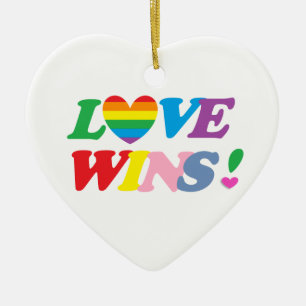 Regenboog Love Wins! LGBT Keramisch Ornament
