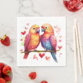 Regenboog Lovebirds Servet (Insitu)