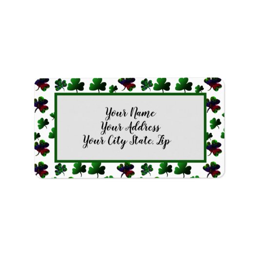 Regenboog Lucky Shamrockr Design Etiket (Voorkant)