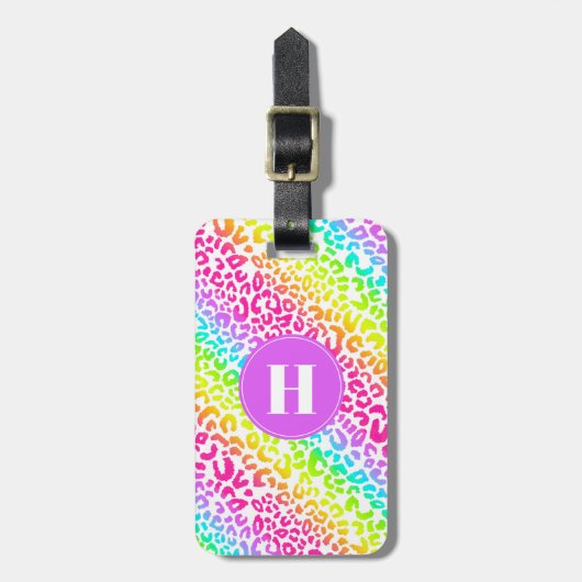 Regenboog Luipaard Bagage Label (Voorkant verticaal)