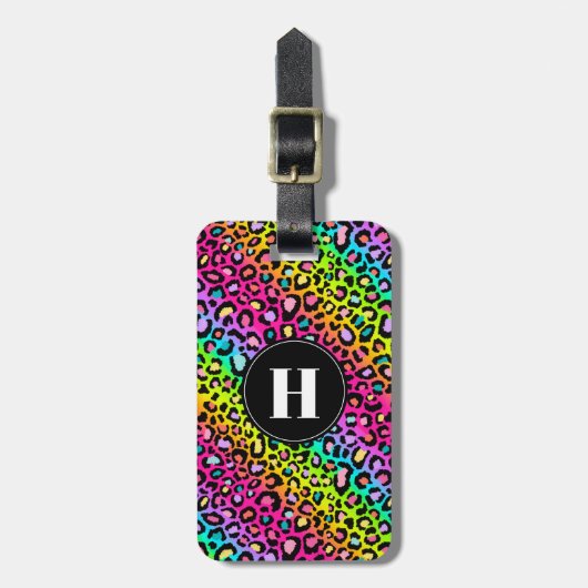 Regenboog Luipaard Bagage Label (Voorkant verticaal)
