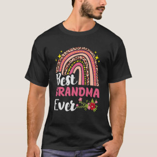 Regenboog Luipaard Beste Oma Ooit Moederdag Motief T-shirt