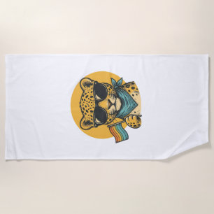 Regenboog Luipaard Pride Vlag Vintage Vector Desig Strandlaken