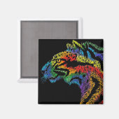 Regenboog luipaard (zwarte) magneet (Voorkant / Achterkant)