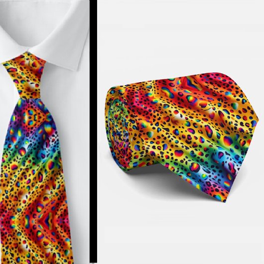 Regenboog Luipaardprint Halsdas Stropdas