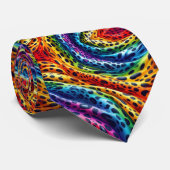 Regenboog Luipaardprint Halseband Stropdas (Opgerold)