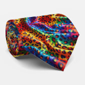 Regenboog Luipaardprint Halseband Stropdas (Opgerold)